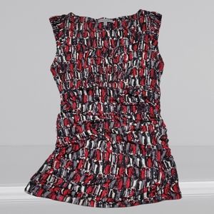 Classiques Entier silk sleeveless top red black